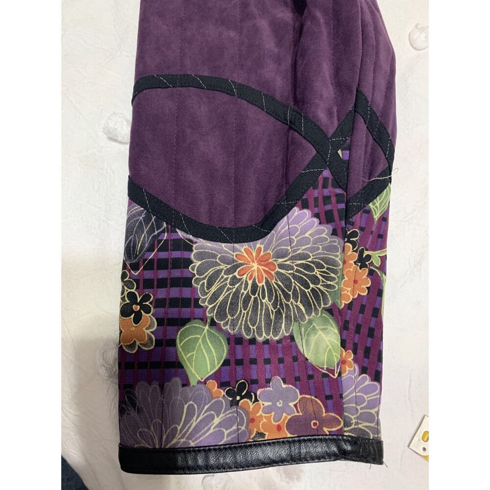 Koos of Course Reversible Jacket Asian Inspired Purple Floral Size Small Artsy - Picture 6 of 12